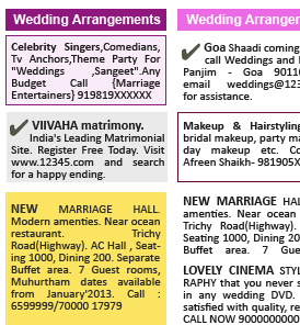 Book Wedding Arrangements Classified Ads