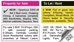 Aajkaal Property display classified rates