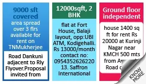 Times of India To Rent classified rates