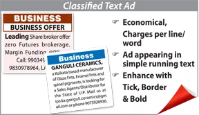 Sanmarg Business display classified rates