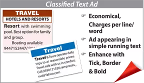 Mirror Travel display classified rates