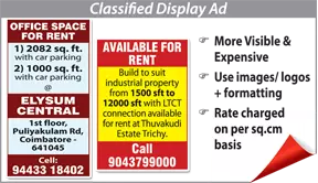 Deccan Chronicle To Rent classified rates