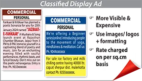 Millennium Post Commercial Personal classified rates