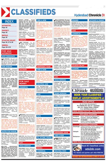 Deccan Chronicle Obituary classified page