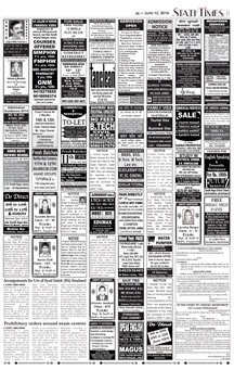 State Times Obituary classified page
