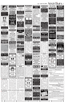 State Times Recruitment classified page