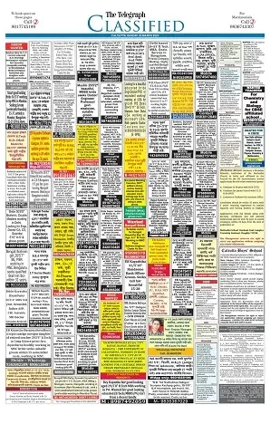 Telegraph classified page sample