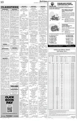 Tribune classified page sample