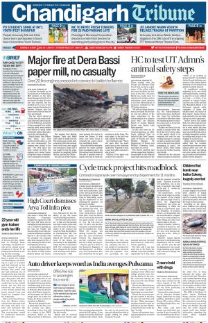Chandigarh Tribune front page